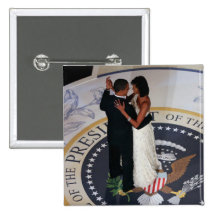 Barack & Michelle Obama dancing at Inaugural Ball Buttons