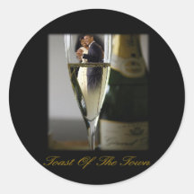 BARACK & MICHELLE OBAMA:  TOAST OF THE TOWN STICKER