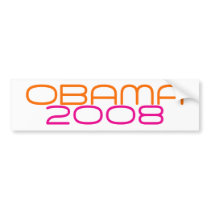 Barack Obama 2008 Neon Design Bumper Sticker