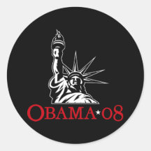 Barack Obama 2008 Statue of Liberty Sticker