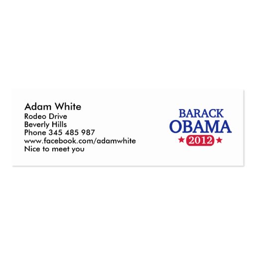 Barack Obama 2012 Business Cards
