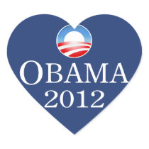 Barack Obama 2012 Heart Sticker