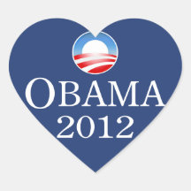 Barack Obama 2012 Heart Sticker