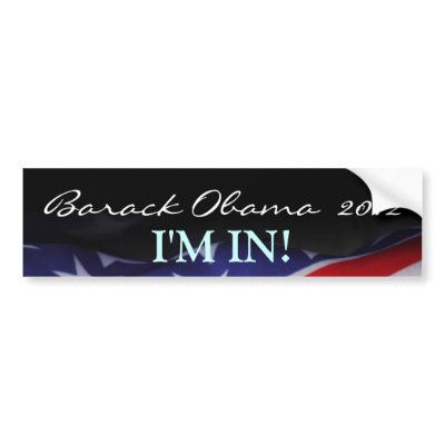 Barack OBAMA 2012 I'M IN Bumper Sticker by oddFrogg