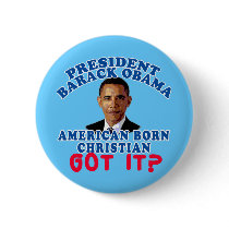 Barack Obama American Born Christian Pin
