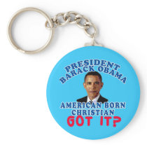 Barack Obama American Born Christian Key Chain