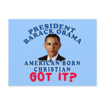 Barack Obama American Born Christian Postcard