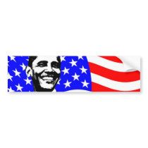 Barack Obama American Flag Bumper Sticker
