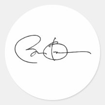 BARACK OBAMA AUTOGRAPH -.png Round Sticker
