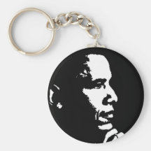 Barack Obama Black & White Profile Keychain