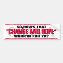 BARACK OBAMA "CHANGE AND HOPE" BUMPER STICKER