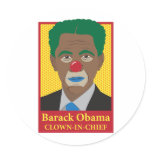 Barack Obama Clown Round Stickers