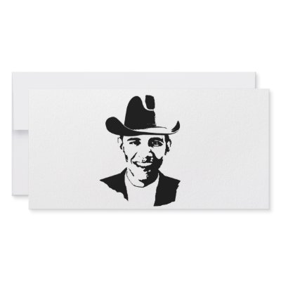 Barack Obama cowboy hat Personalized Photo Card by obamashirts