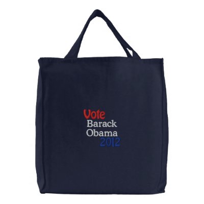 Barack Obama Embroidered Tote Bag by emcityturtle