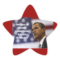 Barack Obama heart of passion Star Stickers
