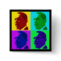 Barack Obama in Living Colour (Foursquare Button)