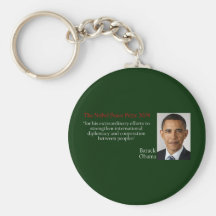 Barack Obama Nobel Peace Prize Keychain - Green