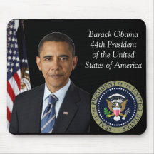 Barack Obama Official Photo 44th Pres Gold Seal Mousepads
