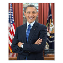 Barack Obama portrait Photo Print