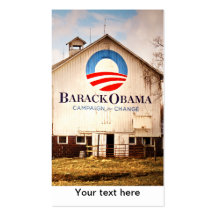 Barack Obama Presidential Campaign Barn Business Card Templates