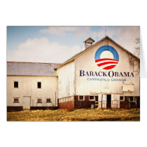 Barack Obama Presidential Campaign Barn Greeting Card