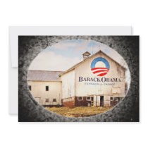 Barack Obama Presidential Campaign Barn Personalized Invitation