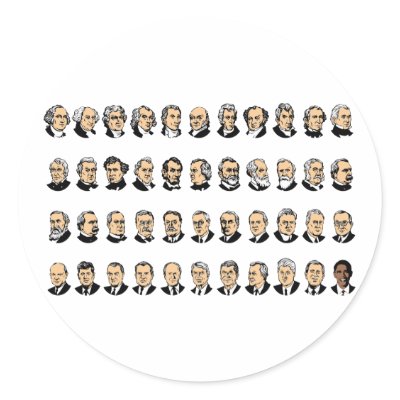 Barack Obama - Presidents Of The United States Round Stickers by ObamaCentral