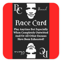 Barack Obama Race Card Square Sticker