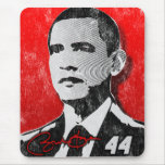 Barack Obama Red Portrait Mouse Pads