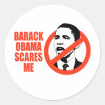 BARACK OBAMA SCARES ME / ANTI-OBAMA T-SHIRT STICKER