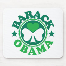 Barack Obama Shamrock Heart Mouse Pads