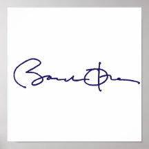 Barack Obama Signature Print