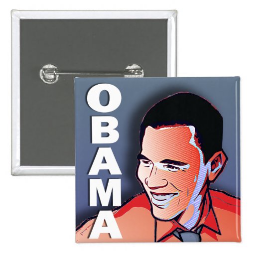 Barack Obama Silver Pinback Buttons