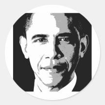 BARACK OBAMA SQUARE PORTRAIT -.png Round Sticker