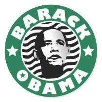 Barack Obama Star Caffeine Round Sticker