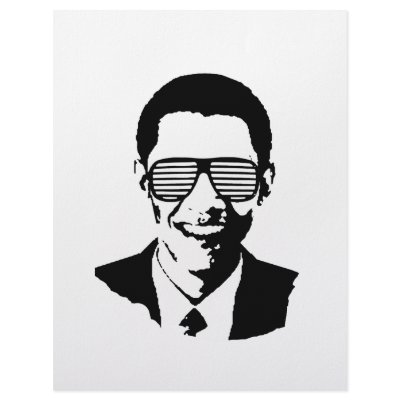 Barack Obama Sunglasses Stripes Letterhead by obamashirts