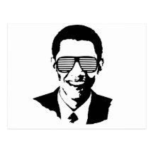 Barack Obama Sunglasses Stripes Post Cards