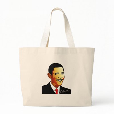 Barack Obama Vector Illustration Canvas Bags by spacedust
