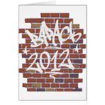 Barack Obama writing on the wall Grafitti Cards