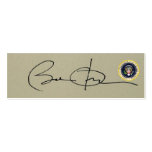 Barack Obama's First SIGNATURE as US President business cards