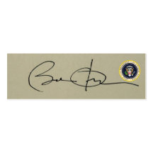 Barack Obama's First SIGNATURE as US President Business Card Templates