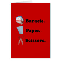 Barack. Paper. Scissors cards