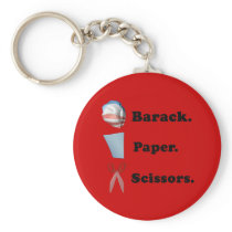 Barack. Paper. Scissors keychains