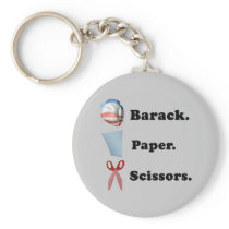 Barack. Paper. Scissors keychains