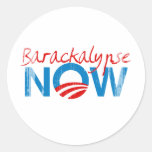 Barackalypse maintenant Faded.png Autocollant Rond