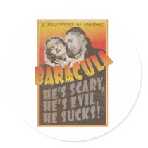 Baracula - Barack Obama Movie Poster Round Sticker