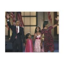 Barak Obama family wave at the last night of