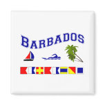 Barbados - (Maritime Flag Spelling) Refrigerator Magnet