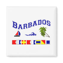 Barbados - (Maritime Flag Spelling) Refrigerator Magnet