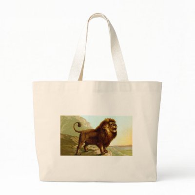 Barbary Lion Canvas Bags by pinkalmond